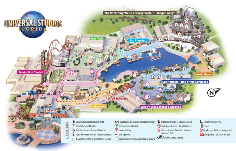 Mapa Universal Studios Flórida