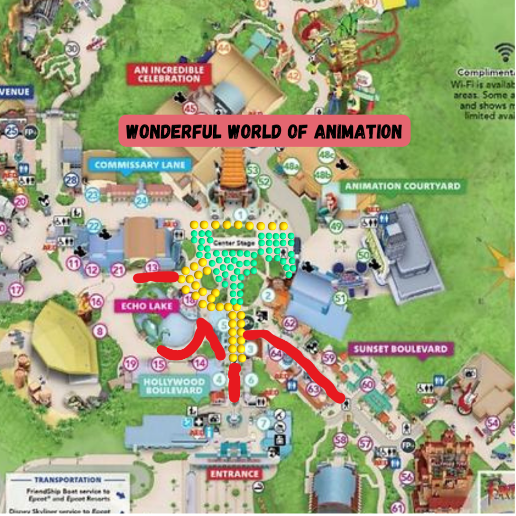 Mapa Wonderful World of Animation