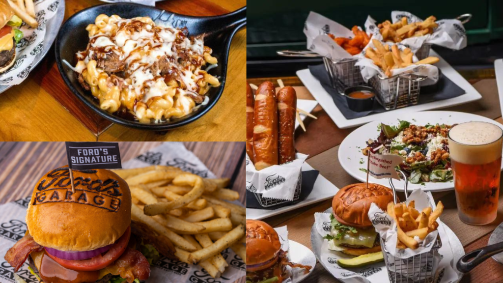 Comidas do Menu Ford's Garage