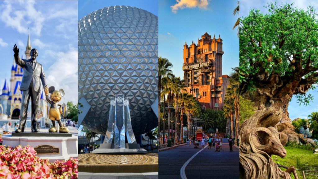 Magic Kingdom, Epcot, Disney's Hollywood Studios e Disney's Animal Kingdom