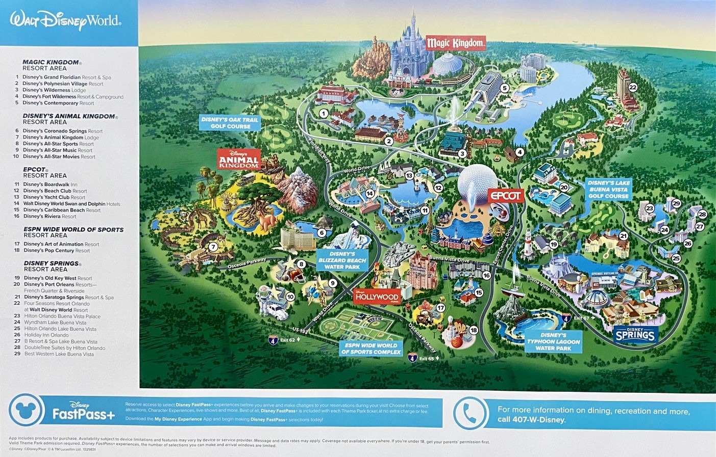 Mapa do complexo Walt Disney World Resort